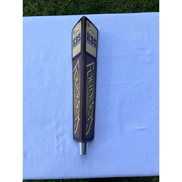 FOUNDERS BREWING Co KBS A Flavored Stout Wood Beer Tap Handle 3 Sided - Picture 2 of 6